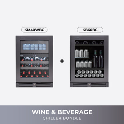 Wine and Beverage Bundle (KM40WBC Medley Series 25 Bottles 54 Cans + KB60BC BeveragePro Up to 97 Cans and 7 Bottles)