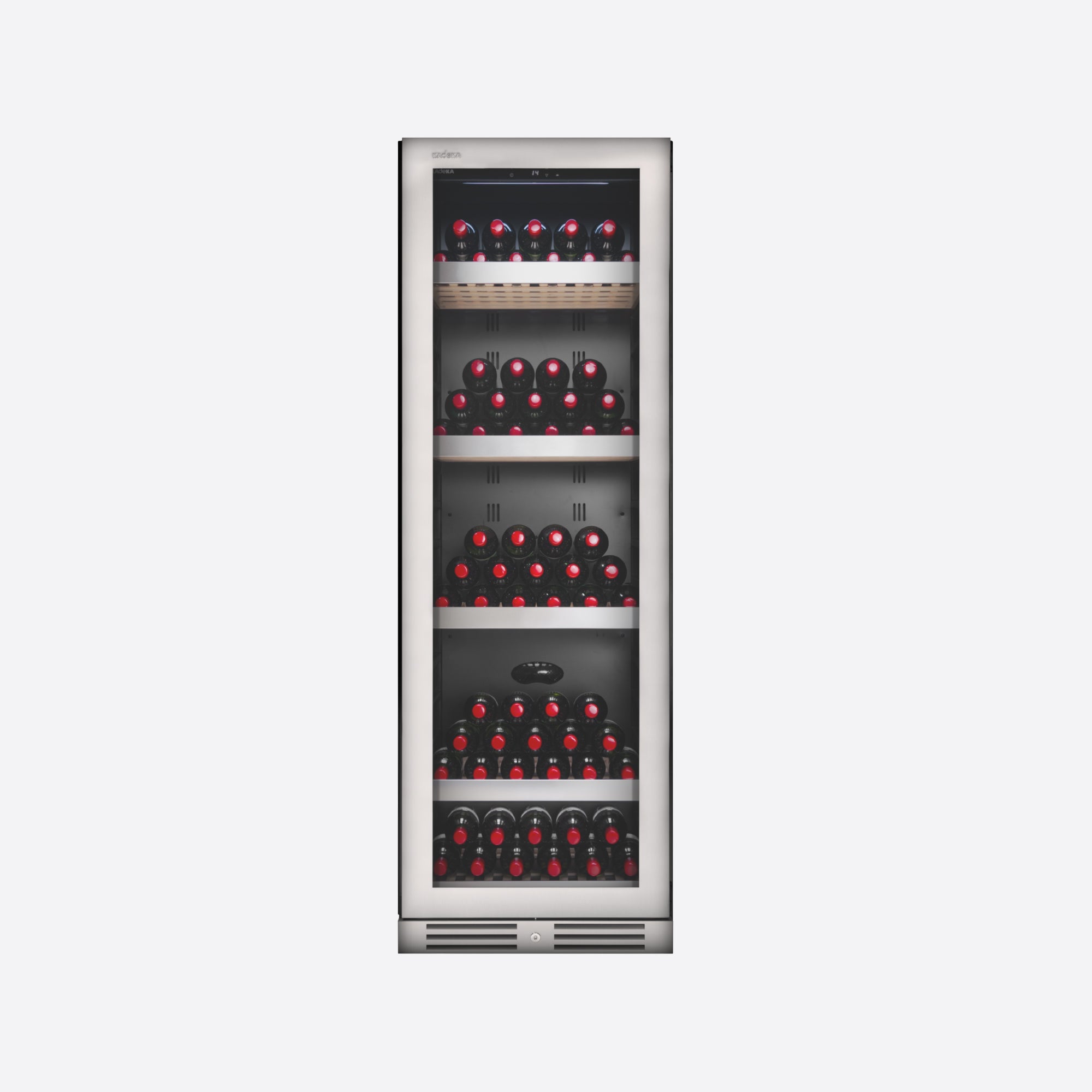 196 Bottles Wine Chiller Steel Series with 5 Wooden Shelves KN168EWS/KN168EWT